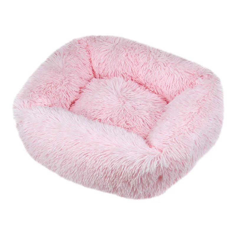 Luxury Dog Bed Square Dog Beds Long Plush Dog Mat Beds for Small Medium Large Dogs Supplies Pet Dog Calming Bed Washable Kennel